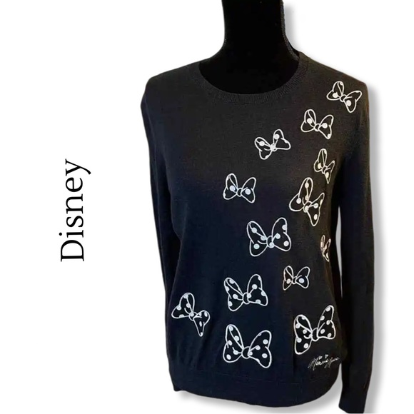 Disney Sweaters - Disney Minnie Mouse Bow Black Sweater